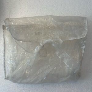Mary Kay cosmetic gift bag merchandise products white transparent ribbon closure